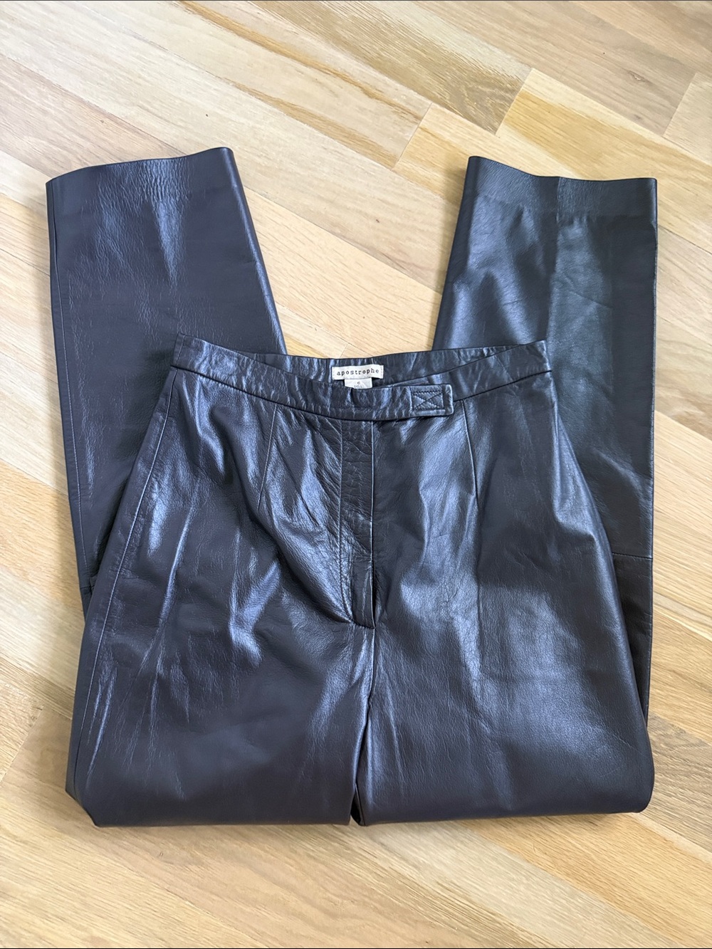 Apostrophe Brown Leather Pants